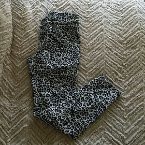 WHBM Sz 0 Leopard Stretch Denim 5 Pocket Jeans